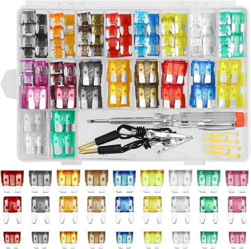 Couslcd 306PCS Car Fuse Assortment Kit, Mixed Vehicle Blade Fuses, Standard & Mini & Low Profile Mini Fuse-2A 5A 7.5A 10A 15A 20A 25A 30A 35A, Car Replacement Accessories for Most Vehicle