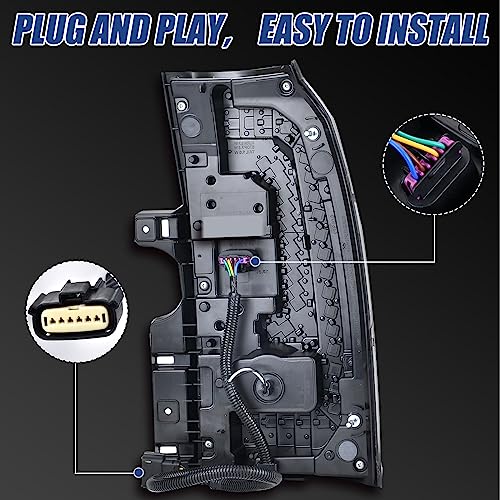 Goopool Tail Lights Assembly Compatible With GMC Yukon/Yukon XL 2015 2016 2017 2018 2019 2020 Left Driver Side LED Lens Taillights Brake Signal Assembly With Bulb