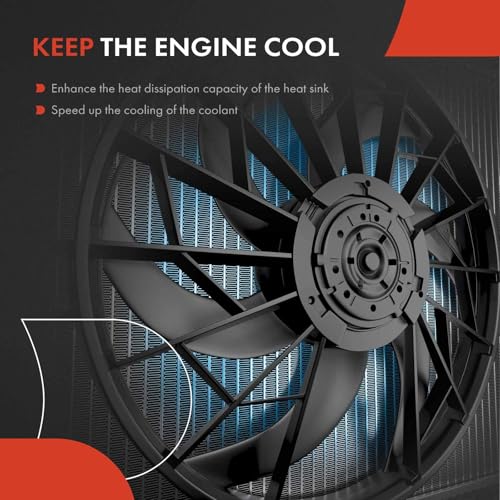 A-Premium Engine Radiator Cooling Fan Assembly Compatible with Select Honda Models - Accord 2003 2004 2005 2006 2007 - Replace# 19020PND003, 38611RAAA01