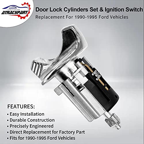 Ignition Lock Cylinder, Door Lock Cylinder, Fits 1990-1995 Ford F150 Ranger