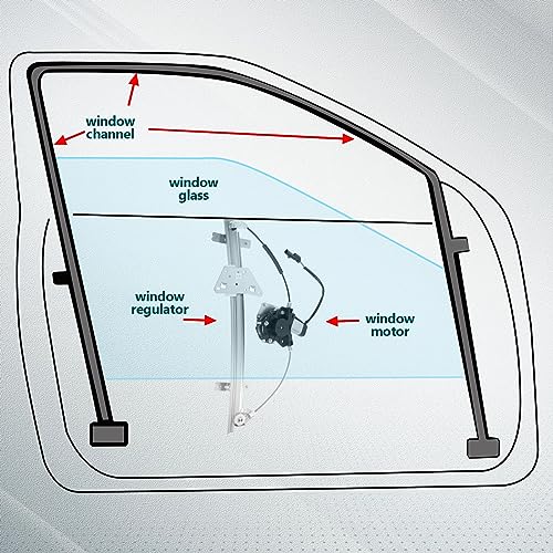 FINDAUTO Rear Driver Side Power Window Regulator with Motor Compatible for 2000-2004 for Dodge Dakota,1998-2003 for Dodge for Durango,741-598 55256495AD 55256418AH