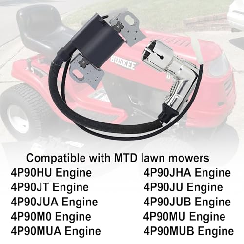 QYMOTO 951-12220 751-12220 Ignition Coil for MTD Troy Bilt 1p90f/p Ignition Coil Huskee LT4200 420cc Engine Craftsman R1000 Rider Huskee LT1500 Troy Bilt Lawn Mower Coil