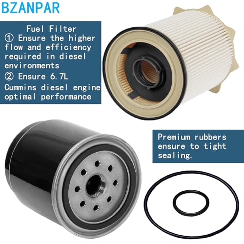 BZANPAR Fuel Filters for Ram 2500 3500 4500 5500 6.7 Cummins Diesel, Fuel Filter for 2013 2014 2015 2016 2017 2018 Dodge Ram 6.7 Diesel, Fuel Filter Water Separator Set Replace 68157291AA 68197867AA