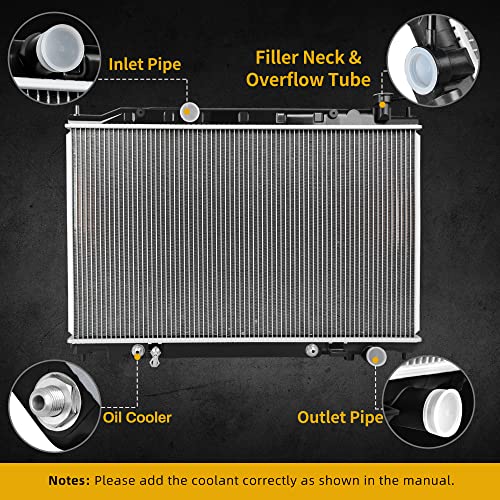 DWVO Radiator Complete Radiator Compatible with 2003-2007 Murano S SE SL 3.5L V6 AT w/Oil Cooler