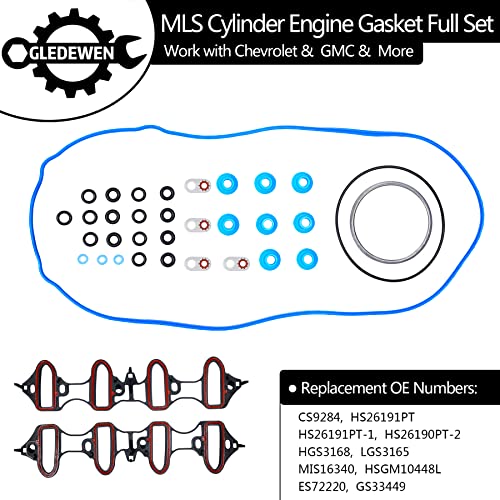 Head Gasket Set 4.8 5.3 L V8, Fit for 2002-2011 Chevy Silverado Tahoe