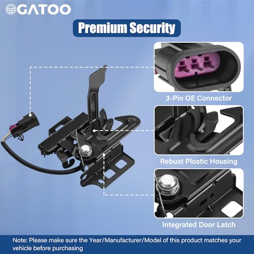Front Hood Latch Lock Assembly Fit for Chevy Tahoe Silverado Suburban Impala Avalanche Malibu GMC Sierra Yukon Cadillac Escalade 2007 2008 2009 2010 2011 2012 2013 2014 with Sensor Switch, 15139168