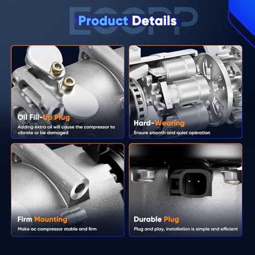 ECCPP AC Compressor Fit for Ford Focus 2.0L 2012 2013 2014 AC Compressor with Clutch