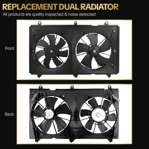 AUTISTOP 620-225 AC Condenser Cooling Radiator Fan Assembly Fits for 2003 2004 2005 2006 2007 Accord L4 2.4L Gas 620225 630840