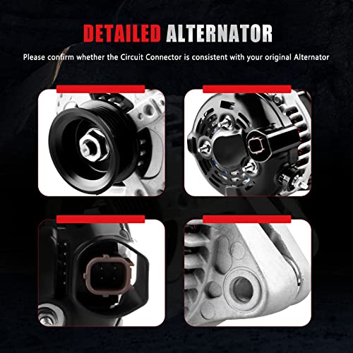 GDSMOTU Alternator Compatible with 3.5L for 2008-2012 for Honda for Accord, 2010 for Honda for Accord Crosstour Alternator 130AMP 12V 11392 AND0483 VND0483 104210-5910