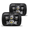 HWSTAR Pair H6054 5x7 7x6 LED Headlights Assembly, Sealed Beam Replacement Compatible with Jeep Cherokee XJ Wrangler YJ Ford Chevy GMC Toyota Nissan Dodge, Hi/Low Beam, Black Housing
