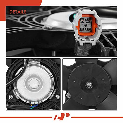 A-Premium Engine Radiator Cooling Fan Assembly Compatible with Select Infiniti & Nissan Models - G35 2003-2007, 350Z 2003-2007 - Replace# 21481CF40B, 21483CD000