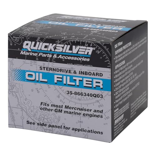 Quicksilver 866340Q03 Sterndrive and Inboard Spin-On Oil Filter for MerCruiser and GM Marine Engines