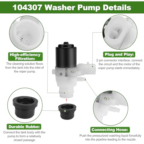 Truck Windshield Washer Fluid Pump Fits for Kenworth/Peterbilt 104307 389