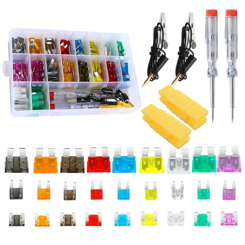 Tioollev 306PCS Car Fuses Assortment Kit, Mixed Vehicle Blade Standard & Mini & Low Profile Mini Fuse (2A 5A 7.5A 10A 15A 20A 25A 30A 35A),Replacement Accessories for RV, Truck, Auto (306PCS)