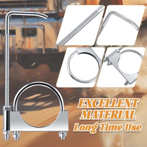 Datanly 1 Pcs 2.5 Inch Universal Exhaust Clamp with Hanger, Made of Heavy-duty Clamp with Rear Muffler Hanger Exhaust Pipe for Cars, Trucks Pipes