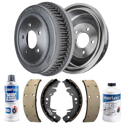 Detroit Axle - Rear Brake Kit for 1996-2000 Chrysler Town & Country Dodge Grand Caravan Plymouth Grand Voyager Semi-Metallic Brake Shoes Brake Drums Replacement