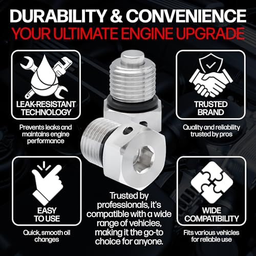 VOTEX - MADE IN USA - DP031 Stainless Steel Engine Neodymium Magnetic Oil Drain Plug fits Harley Davidson/Buell - Part Number 60328-98B / 60328-98A
