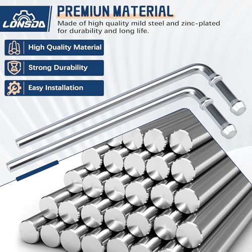 Lonsda 16PCS Universal Exhaust Rubber Hanger Heavy Duty Exhaust Hanger Rod Exhaust Pipe Hanger Weld On - 3/8" Rod 7.6" Long + Straight 10" Long