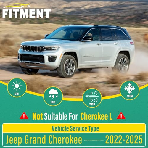 26" 20" 12" Windshield Wiper Blades Replacement for Jeep Grand Cherokee 2022 2023 2024 2025 (Not Suitable for Cherokee L) Premium All Weather Front Rear Wipers Set - OEM Quality (Pack of 3)