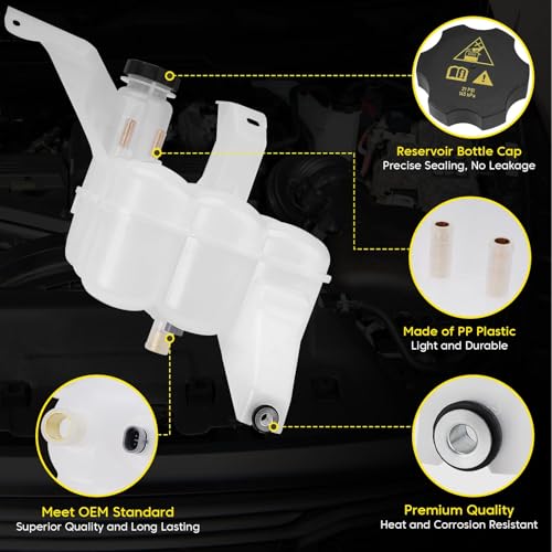 603-839 Coolant Reservoir Tank with Sensor & Cap Compatible with 2013-2018 Ram 2500 3500 4500 5500 L6 6.7L Engine Replaces# 68166475AC 68096261AA 68166475AB