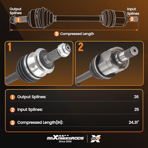 maXpeedingrods Front CV Axle Shaft Assembly for Honda Civic 2006 2007 2008 2009 2010 2011 2012 2013 2014 2015, L4 1.8L Automatic Transmission, Left Driver Side, Replace# 44306SNA000, 44306SNA900
