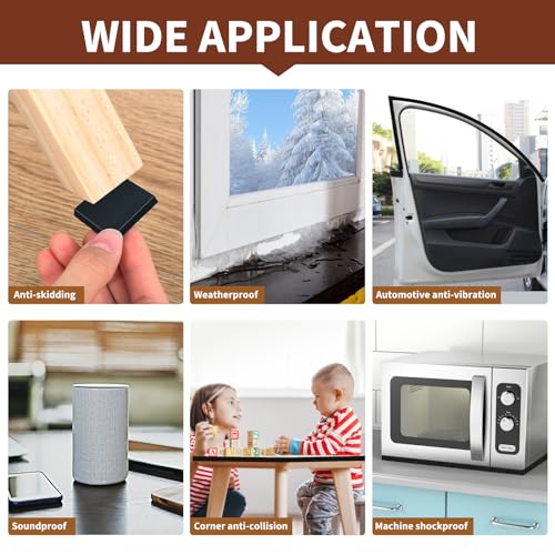 Yotache Weather Stripping 1" W X 1/8" T (New Adhesive Craft), Neoprene Foam Weatherstrip Tape for Automotive, 26 Ft Length