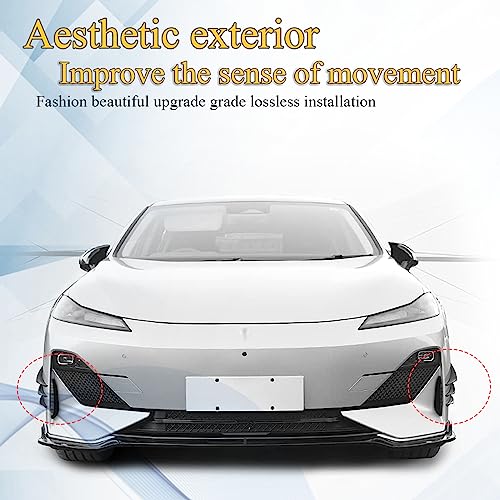 GKmow Pack-6 Car Spoiler Canards Kit, Universal Auto Front Bumper Lip Splitter, Body Anti-Collision Diffuser, Exterior Soft Rubber Decorative Stickers (Glossy Black)