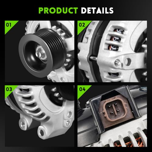 WAGSON 13980N Alternator Replacement For 2003-2007 Honda Accord 2.4, 2006-2011 Civic 2.0, 2007-2011 CRV 2.4, 2003-2011 Element 2.4, A.cur.a 04-08 CSX 2.0L, 04-08 TSX 2.4L, 104210-4732, 31100-RAA-A01