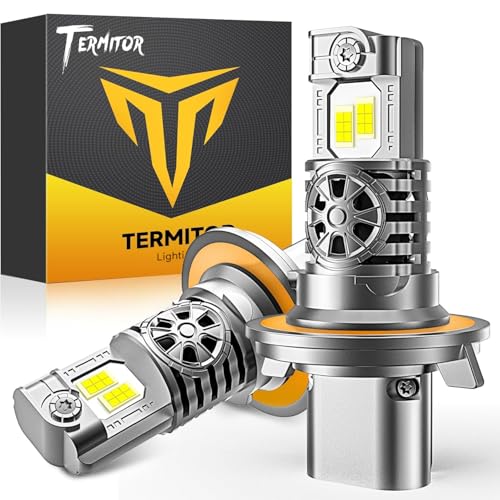Termitor 2026 9008/H13 Light Bulbs High/Low Beam, 50,000LM 1200% Brightness, 60K+ Hours Lifespan, 6500K Cool White, Real 1:1 Mini Size, 3Min+ Quick In