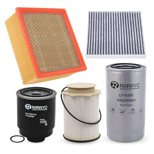 RARAYC 6.7L Cummins Fuel Filter Kit | Replacement for 2013-2018 Dodge Ram 2500 3500 4500 5500 6.7L | Replaces# 68197867AA 68157291AA 5083285AA Air Filter 53034051AB Cabin Air Filter 68406048AA