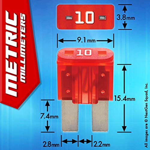 FuseTech Micro2 APT ATR 50 Piece Automotive Car Fuse Assortment Glove Box Set (49 Micro 2 Blade Fuses + Fuse Puller) 5A 7.5A 10A 15A 20A 25A 30A