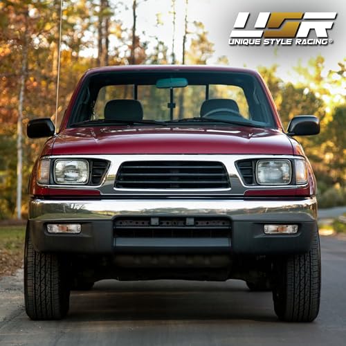 USR 95-00 Tacoma 2WD Bumper Light – Front Turn Signal Lamps (Left + Right) Pair - Compatible with 1995-1997 Toyota Tacoma 2WD/4WD & 98-00 Tacoma 2WD without Pre-Runner Truck (CLEAR LENS w/Amber Bulb)