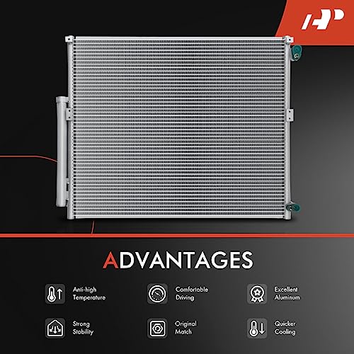 A-Premium Air Conditioning A/C Condenser Compatible with Toyota 4Runner & Lexus GX470 2003 2004 2005 2006 2007 2008 2009, 4.0L 4.7L, Replace# 8846135150