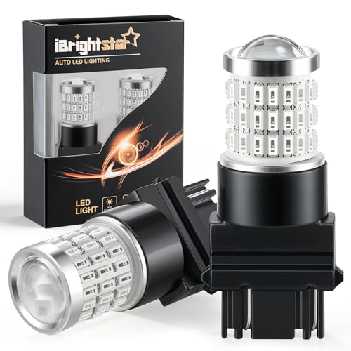 iBrightstar 3157 LED Bulb Red, 3057 LED Brake Lights Bulbs Super Bright for Rear Brake Lights and Tail Lights, 2 Pack