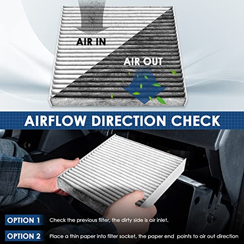 KURIMUP Premium Cabin Air Filter with Activated Carbon,Replacement for CF10374(CP374), Fit for Toyota Tacoma (2005-2021)/Dodge Dart (2013-2016)/Pontiac Vibe (2003-2008).