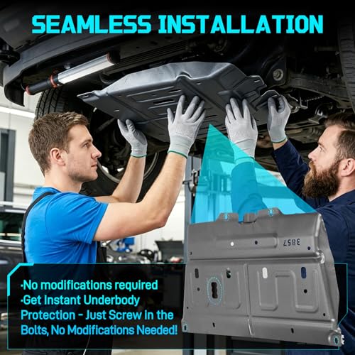 ML3Z-7222-D Engine Splash Shield | Upgraded 2.4mm Manganese Steel Splash Panel Shield F150 | Compatible with 2015-2024 Ford F150 Gasoline Engine | Diaper/Rear Engine Splash Shield Under Cover