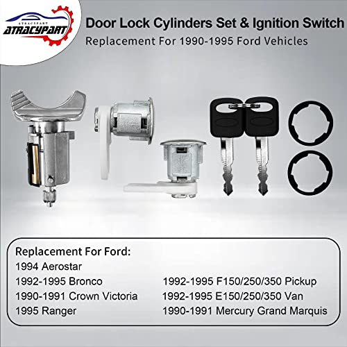 Ignition Lock Cylinder, Door Lock Cylinder, Fits 1990-1995 Ford F150 Ranger