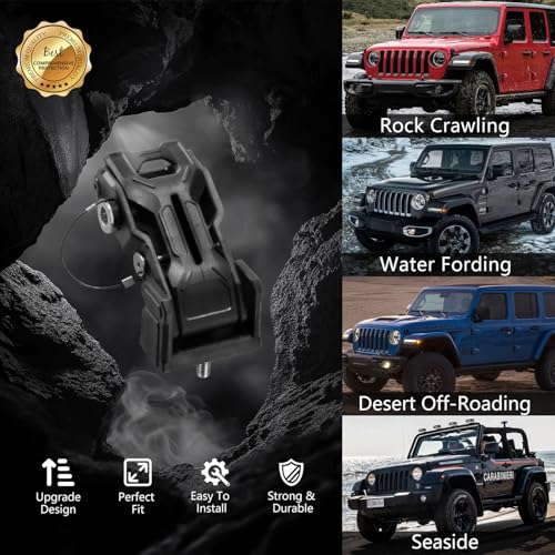 Upgraded Jeep Hood Latches with Keys, Hood Latch for 2018-2026 Jeep Wrangler JL JLU 4XE Jeep Gladiator JT, Anti-Theft Hood Lock Catch Latches Accessories, Off-Road Modified Style, 1 Pair (Not for JK)
