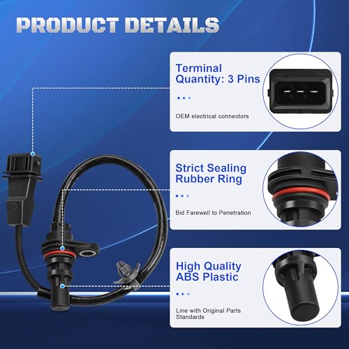 39180-25300 Crankshaft Position Sensor Compatible with 2006-2015 Hyundai Sonata, 2010-2012 Santa Fe, 2010-2015 Tucson & 2006-2015 Kia Optima, 2010-2013 Forte, 2011-2015 Sorento Sportage 39180-25200