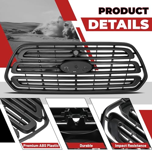 HECASA Front Grille Compatible with 2015-2019 Ford Transit 150 250 350 350HD Grill Assembly ABS Plastic Black Replacemant for CK4Z-17E810-AA FO1200587