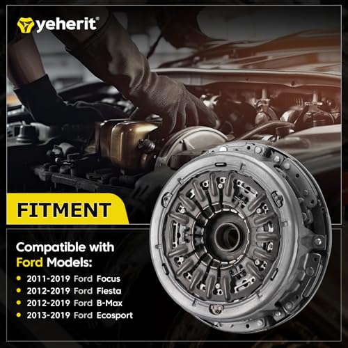 6DCT250 DPS6 Auto Transmission Clutch Kit with Clutch Release Fork Lever Compatible with Dual Ford Focus Fiesta 2011-2019 B-Max 2012-2019 Ecosport 2013-2019, Repalce# 602000800