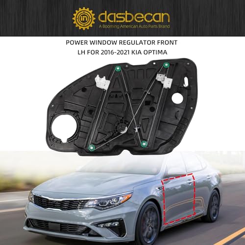 Dasbecan Front Left Driver Side Power Window Regulator with Panel Compatible with Kia Optima K5 2016-2021 Replaces 82471-D4000 82471-D5000 Without Motor