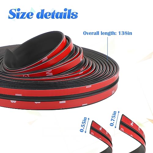 BESULEN 26 Ft Car Windshield Weather Stripping, T Shape 14mm+19mm As a Set, Adhesive Rubber Seal Strip, Auto Sunroof Sealing Gasket, Front Rear Windshield Trim Leak Sound Proofing Weatherstrip