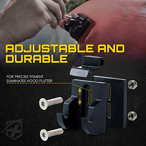 Xprite Aluminum Hood Latches Catch Kit for Jeep Wrangler JK JKU 2007-2018 & 2018-2026 Jeep Wrangler JL JLU Gladiator JT - Pair