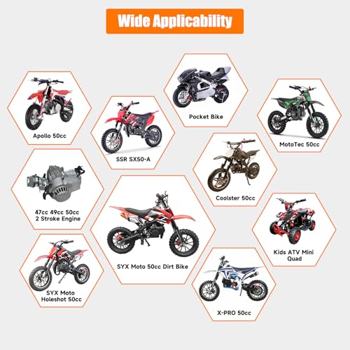 FVRITO Alloy Easy Pull Recoil Start Starter Ignition Coil for 2 Stroke Engine 47cc 49cc 50cc SYX Taotao Coolster SSR MotoTec Chinese Mini ATV Quad 4 Wheeler Go kart Pit Dirt Pocket Bike Motor Black