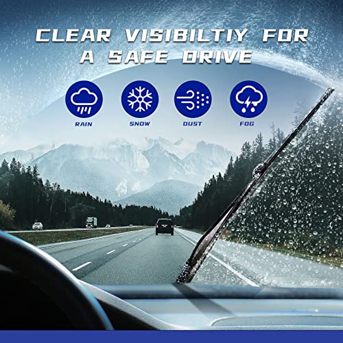 EMITHSUN OEM QUALITY 24" + 18" Premium All-Seasons Stable And Quiet Windshield Wiper Blades(Set of 2)