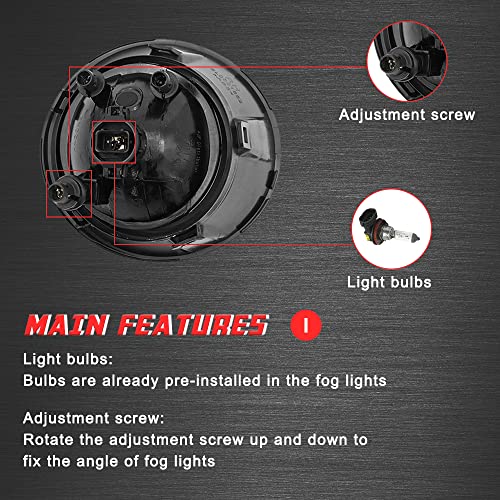 A ABIGAIL Driving Fog Lights Lamps Replacement for Chevy Camaro 2010 2011 2012 2013 with Halogen Bulbs & Black Bezel (Clear Lens)