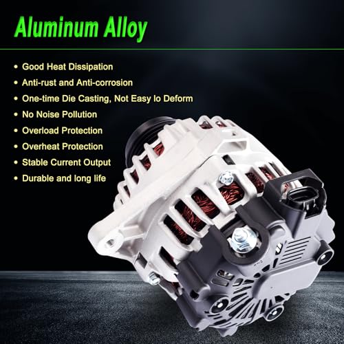 SHICHU Alternator Compatible with 2011-2017 Elantra 2012-2013 Soul 2014-2016 Forte 1.8L 2.0L L4 Replace for 11610 373002E200 2610428