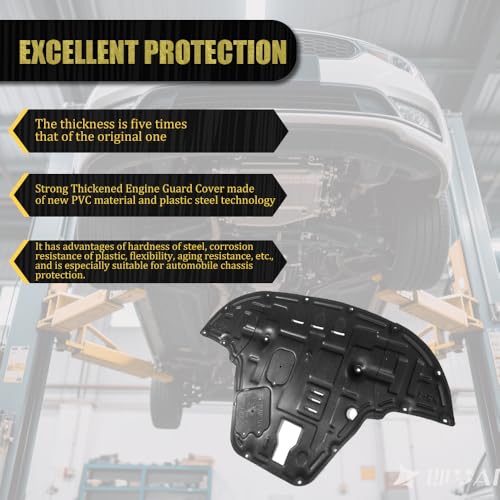 Engine Splash Shield Fit for KIA K5 2021 2022 2023 2024 2025 Engine Case Guard Under Engine Cover Compatible with K5 2021-2024 Front Engine Guard Mud Flaps Including Screw Hardware