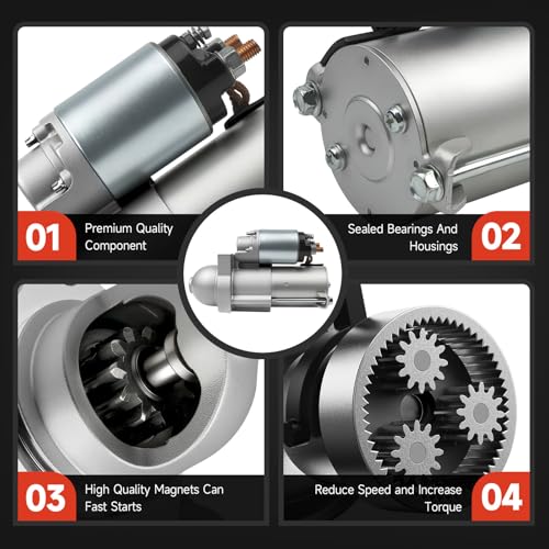 Starter Compatible with 03-08 Chevy Silverado 1500 Tahoe 4.8L 5.3L, 07-08 Avalanche, 03-06 Avalanche 1500, 04-07 Rainer, 03-05 Cadillac Escalade, 03-08 GMC Sierra V8 89018123 8000045 410-12257 6494n